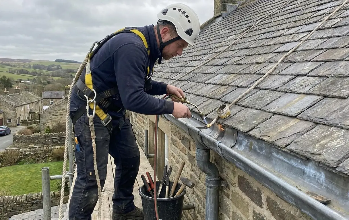 Réparation zinguerie sur gouttière